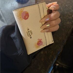 Coach White and Pink Floral Wallet